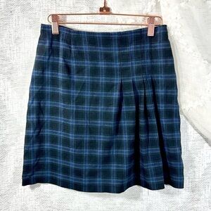 UR IT Y2K blue and black pleated mini skirt